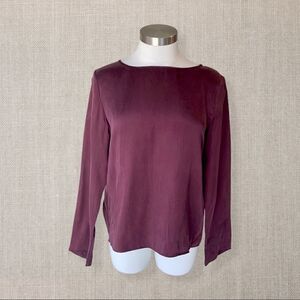 WILFRED Free Suede Like Open Back Burgundy Long Sleeve